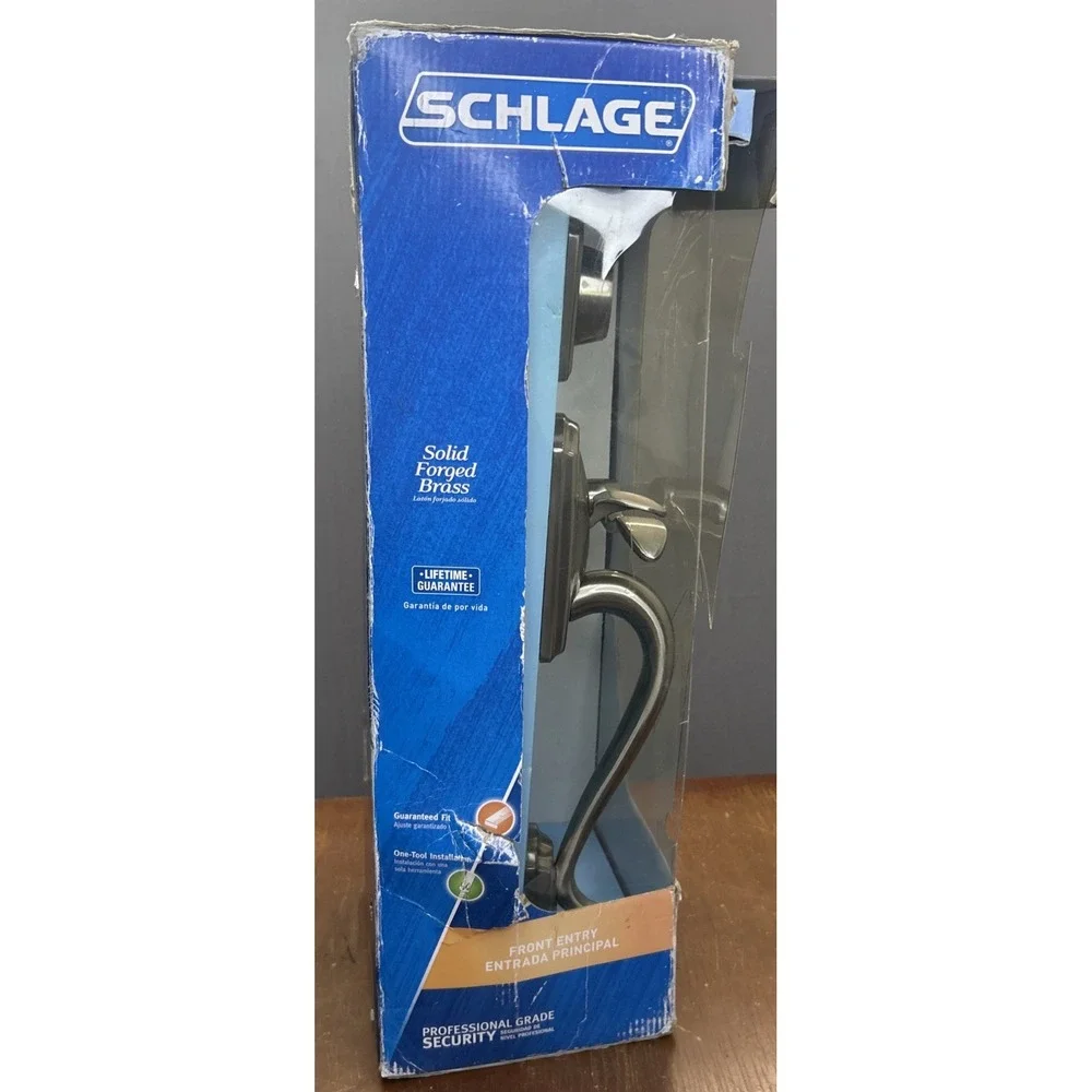 Schlage F360 V CAM 619 ACC Camelot Front Entry Handleset Lever Satin Nickel